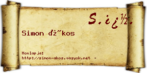 Simon Ákos névjegykártya