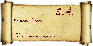 Simon Ákos névjegykártya